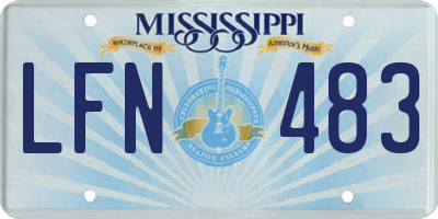MS license plate LFN483