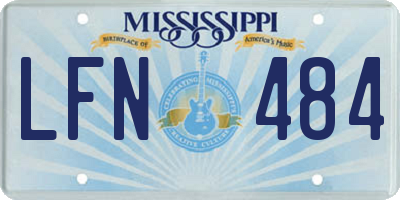 MS license plate LFN484