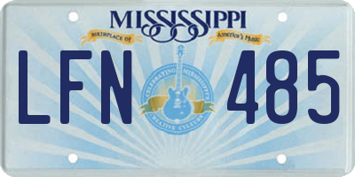 MS license plate LFN485
