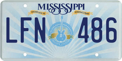 MS license plate LFN486