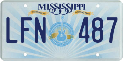 MS license plate LFN487