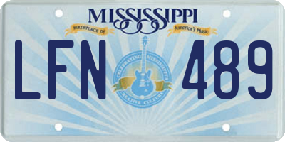 MS license plate LFN489