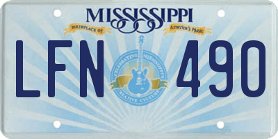 MS license plate LFN490