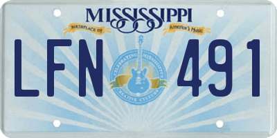 MS license plate LFN491