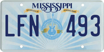 MS license plate LFN493