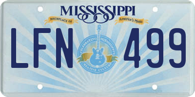 MS license plate LFN499