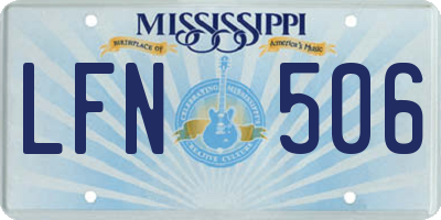 MS license plate LFN506