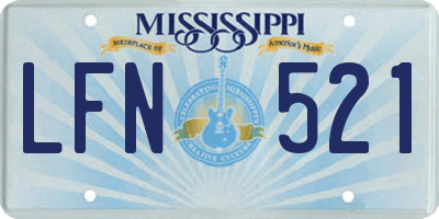 MS license plate LFN521