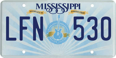 MS license plate LFN530