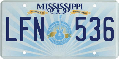 MS license plate LFN536