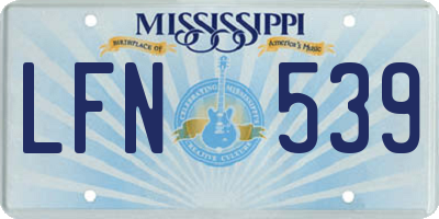 MS license plate LFN539