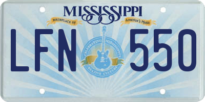 MS license plate LFN550