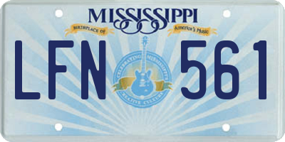 MS license plate LFN561