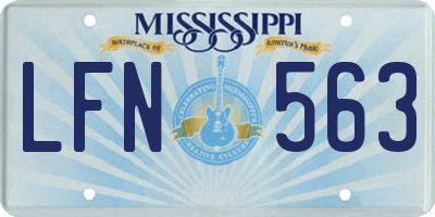 MS license plate LFN563