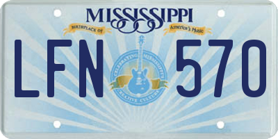 MS license plate LFN570