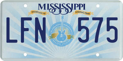 MS license plate LFN575