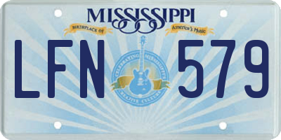 MS license plate LFN579