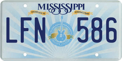 MS license plate LFN586