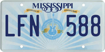 MS license plate LFN588