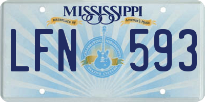 MS license plate LFN593