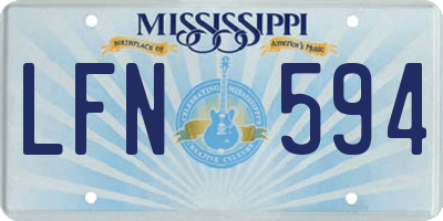 MS license plate LFN594