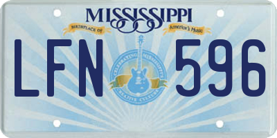 MS license plate LFN596