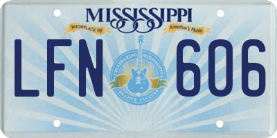 MS license plate LFN606