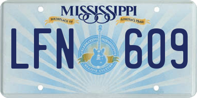 MS license plate LFN609