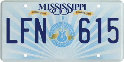 MS license plate LFN615