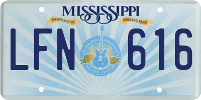 MS license plate LFN616