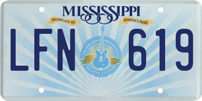 MS license plate LFN619