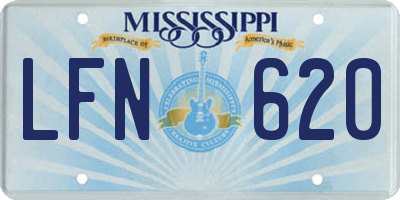 MS license plate LFN620