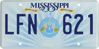MS license plate LFN621