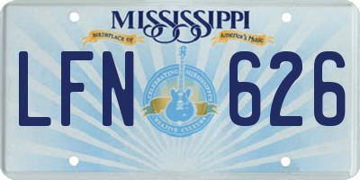 MS license plate LFN626