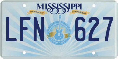 MS license plate LFN627