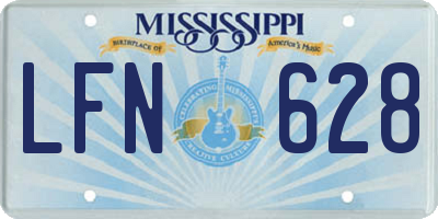 MS license plate LFN628