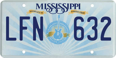 MS license plate LFN632