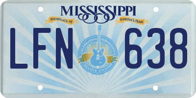 MS license plate LFN638