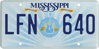 MS license plate LFN640