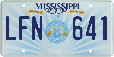 MS license plate LFN641