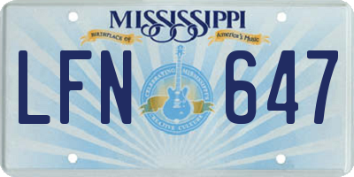 MS license plate LFN647