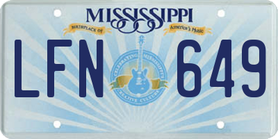 MS license plate LFN649