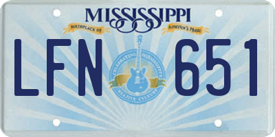 MS license plate LFN651