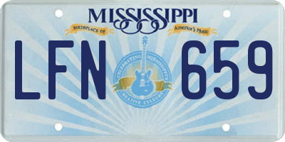 MS license plate LFN659