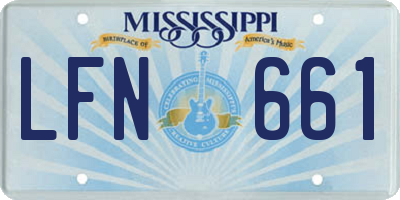 MS license plate LFN661