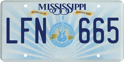 MS license plate LFN665