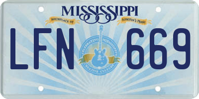 MS license plate LFN669