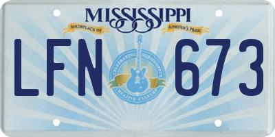 MS license plate LFN673