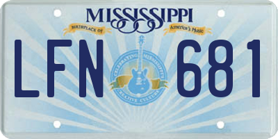 MS license plate LFN681