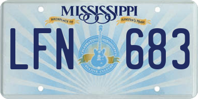 MS license plate LFN683